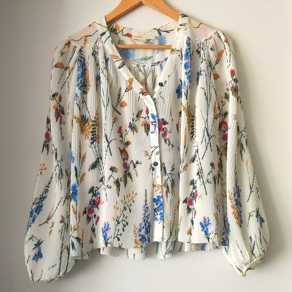 Maje pleated jewel top - Size 2FR - Picture 6 of 8